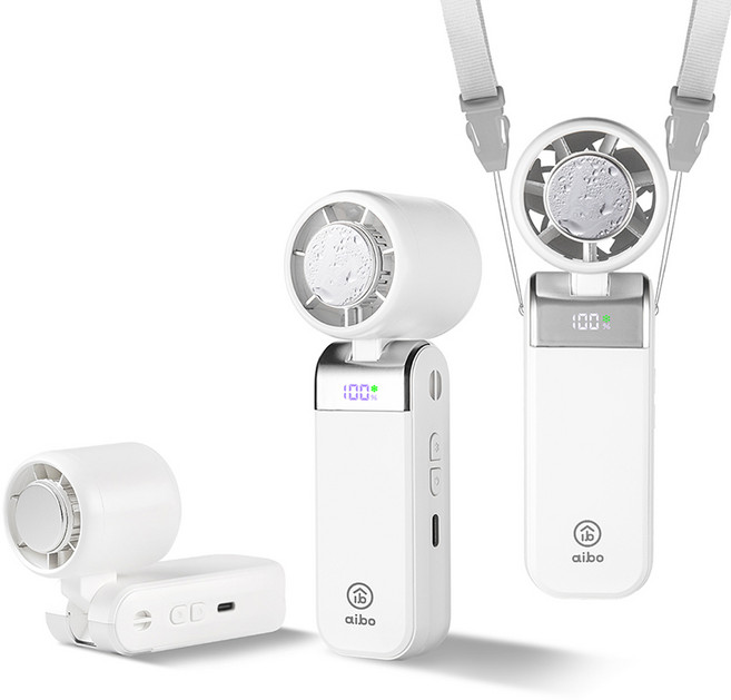 aibo 手持式/頸掛式USB風扇, 奶油白, HA-FAN1152