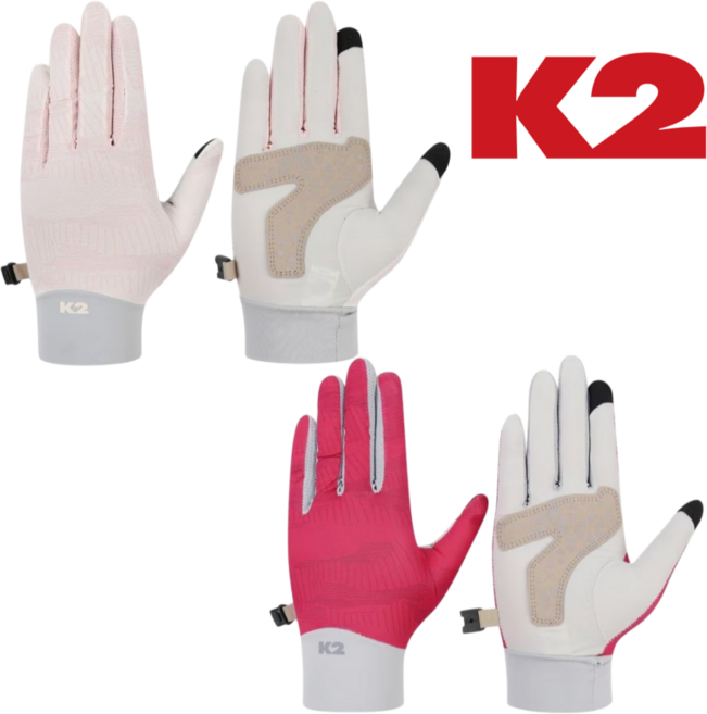 [매장발송] k2 여성 등산장갑 봄 여름용 UV차단 신축성 냉감 골프 트레킹 캠핑 아웃도어, 러블리핑크, 1개