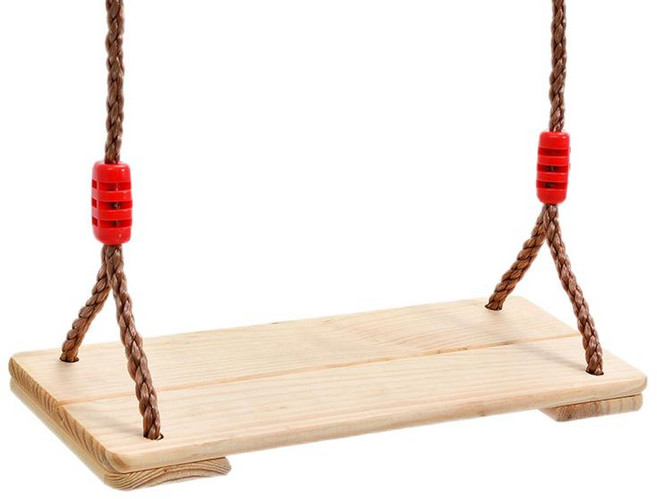 GHSHOP 나무 실내 뒤뜰 옥외를 위한 튼튼한 밧줄을 가진 아이 나무로 되는 그네 정원 그네 좌석 의자, 활기 없는, 목재 색상