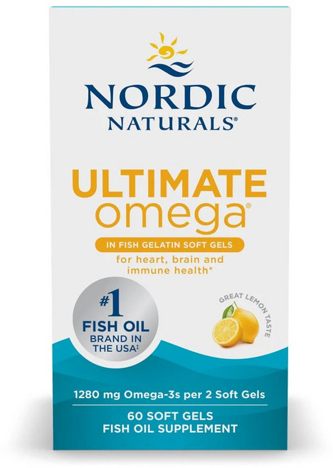 노르딕내추럴스 얼티메이트 오메가3 1280mg 레몬맛 소프트젤 Nordic Naturals Ultimate Omega, 60정, 1개