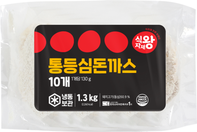 식자재왕 통등심돈까스, 10개, 130g