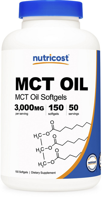 nutricost MCT油 3000mg 軟膠囊, 1個, 150入