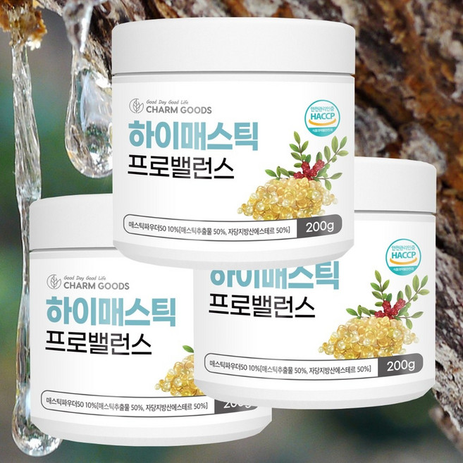 매스틱 검 그리스 키오스 위건강매스틱 분말 가루, 3개, 200g