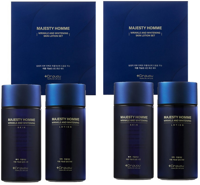 중년남성/면도피부 진정/주름탄력 미백 개선 마제스티 옴므 링클 앤 화이트닝 스킨로션 세트, 2세트