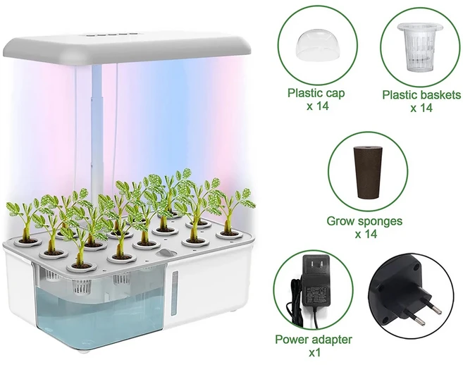 투야 와이파이 식물 수경 재배 시스템 LED 조명 무토양 스마트 식재 기계 자체 급수 실내 가정 원예 화분, 02 220V EU Plug, 1개