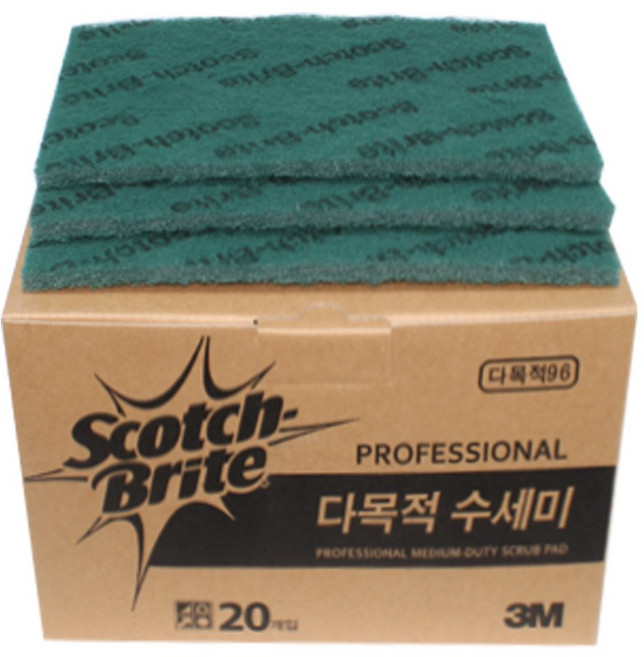 3M 스카치 브라이트 다목적 수세미 20입 청수세미, 1세트, 20개