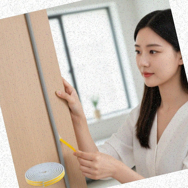 외풍차단풍지판 현관문고무패킹 방문창틀 찬바람유입차단 테이프형 방음효과 틈새막이, 1개
