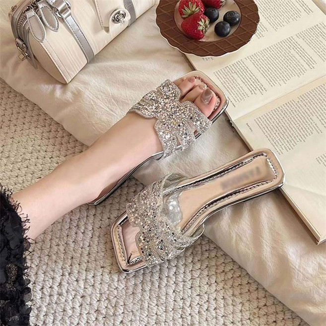 besteffie 여성 여름 반짝이 슬리퍼 패션 샌들 편안한 캐주얼 신발 간단한 디자인 푹신한 쿠션 슬리퍼 K92