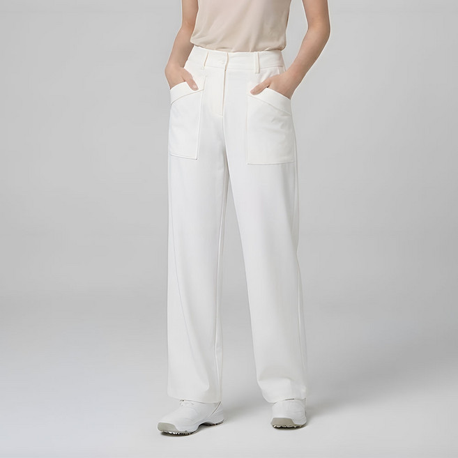 화이트베어 여성 와이드 히든밴딩 스판 골프 팬츠 PT05IV