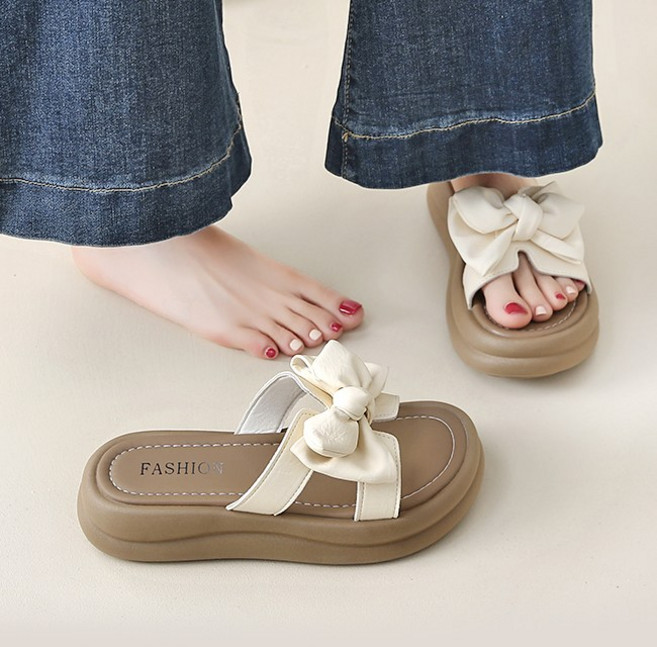 Modern Fashion 여성 리본 통굽 슬리퍼 고급감 샌들 F79