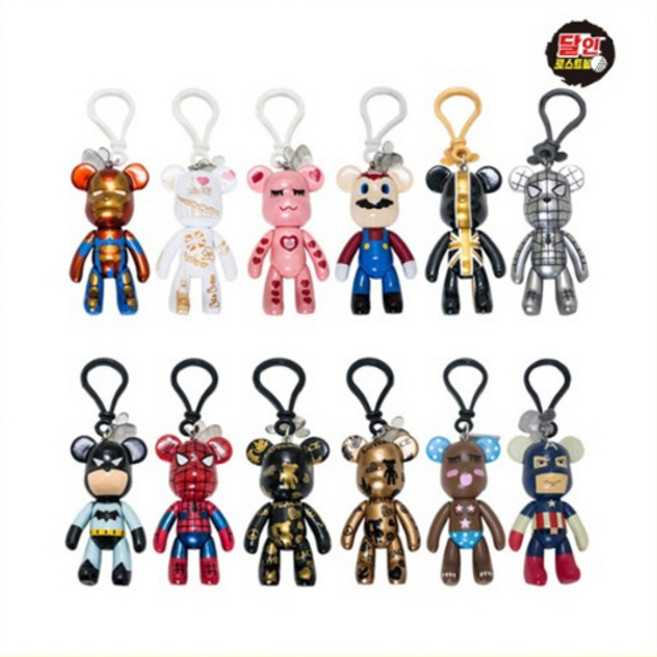 달인골프 포포베 캐릭터 키홀더 열쇠고리 12종, 아이언맨, 1개