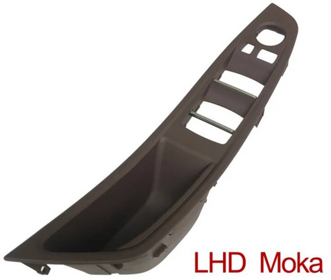 도어 캐치 커버 문 손잡이 호환 실내 BMW 5 시리즈 F10 F11 F18 520i 523i 525i 528i 535i 왼쪽 운전석 내부 도어핸들 패널 트림 베이지 굴 블랙, LHD Moka