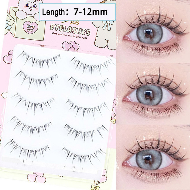 드림 디어 줄기 자연 자형 타입 투명 업그레이드 부드러운 14MM 속눈썹, W-37, 1개