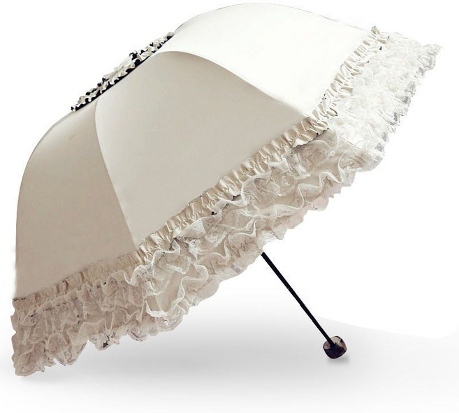 패션 파라솔 3단 접이식 레이스 우산 자외선 차단 맑은 날 우천 겸용 양산 Whr0037