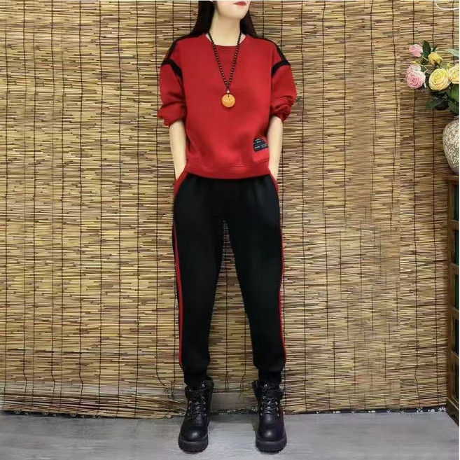 休閒運動服 寬鬆兩件套 衛衣套裝