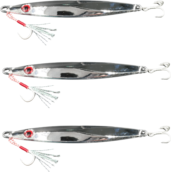 아연 합금 슈퍼 크롬 메탈 지그 10g~120g 삼치 농어 갈치 부시리, 3개, 10g, 슈퍼크롬