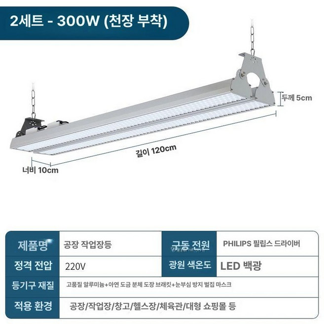 led 방폭등 내압 공장 투광등 창고등 천장 지하실, 엔지니어링 300W 2단 행잉