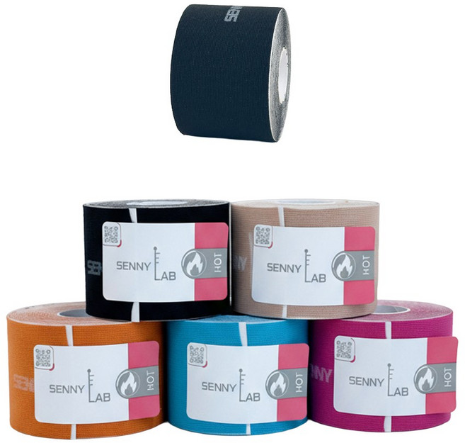 세니랩 핫 스포츠테이프 언컷 5cm x 5m (5color), 블랙, 1개