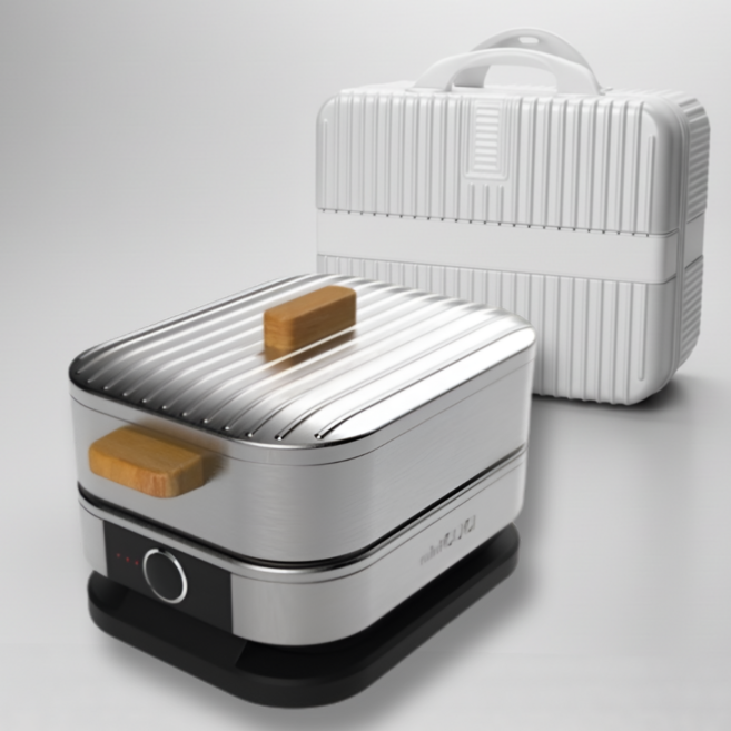 미니쿠치 프리미엄 미니전기그릴 2세대 업그레이드 제품, 전기그릴+스텐냄비+가방