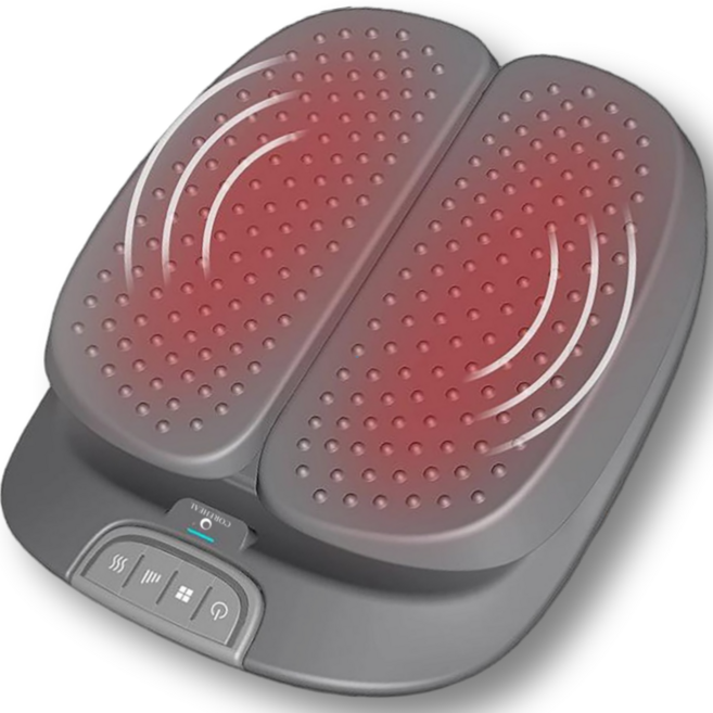 코어힐 온열 발 진동 마사지기 족저 지압 마사지 발바닥 종아리 덜덜이 진동기, 그레이