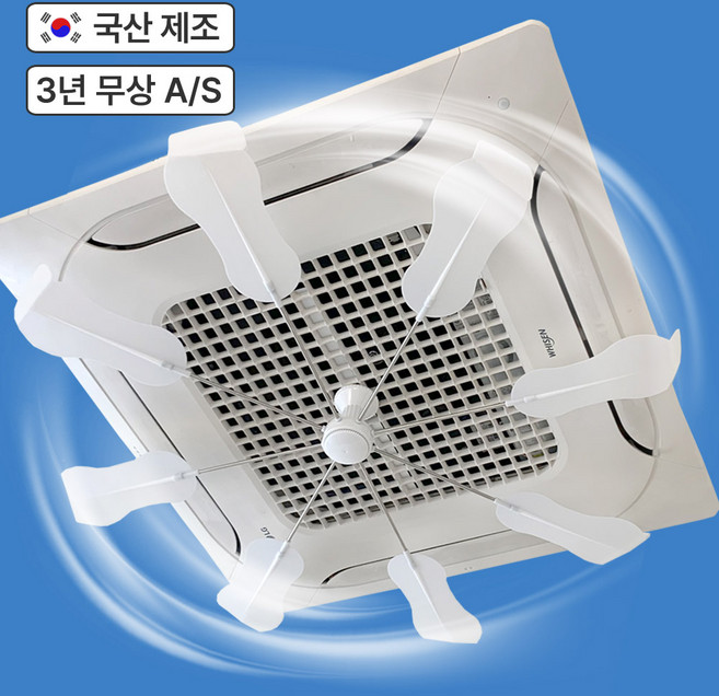 코어템코리아 국산 올트팬 에어컨실링팬 천장형 시스템에어컨 무동력 공기순환팬 에어컨바람개비 냉난방기 바람막이, 올트팬PRO-화이트(원형사각둘다호환)