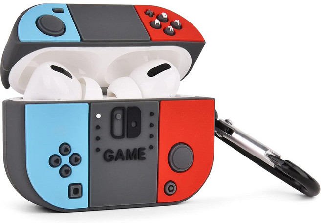 에어팟 프로 3/2세대 케이스 실리콘 카라비너, 레드/블루, 에어팟 프로 3세대, 1개