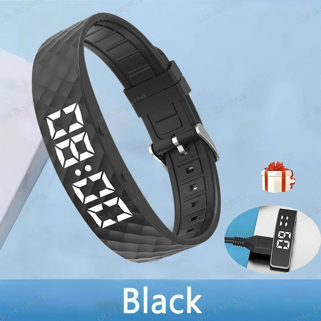 스마트밴드 블루투스 스포츠 웨어러블 손목 피트니스 운동, Black