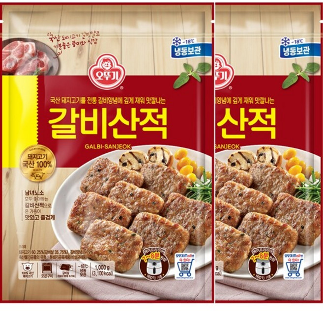 [오뚜기] 갈비산적(돼지고기 60.25) 1kg x 2봉, 단일상품_기타_상세페이지참조, 2개