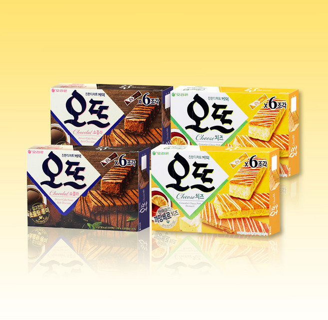 오리온 오뜨 6p 치즈2통+쇼콜라2통(총4통), 1세트, 588g