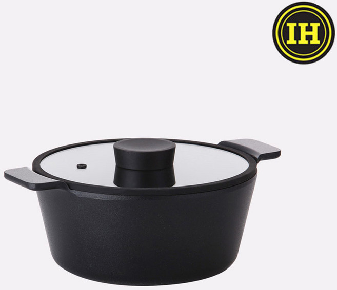네오플램 불칸 인덕션(IH) 24cm 양수냄비 실리콘 유리뚜껑, 1개