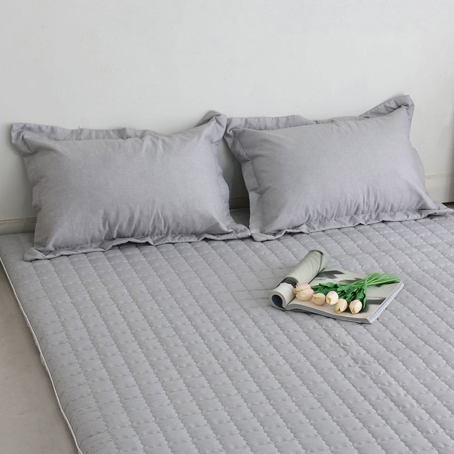 아르떼베딩 요커버+솜포함 미끄럼방지 고밀도 알러지케어 누빔 요매트 사계절용, 요매트 단품(요커버+요솜), 07_베이직_그레이