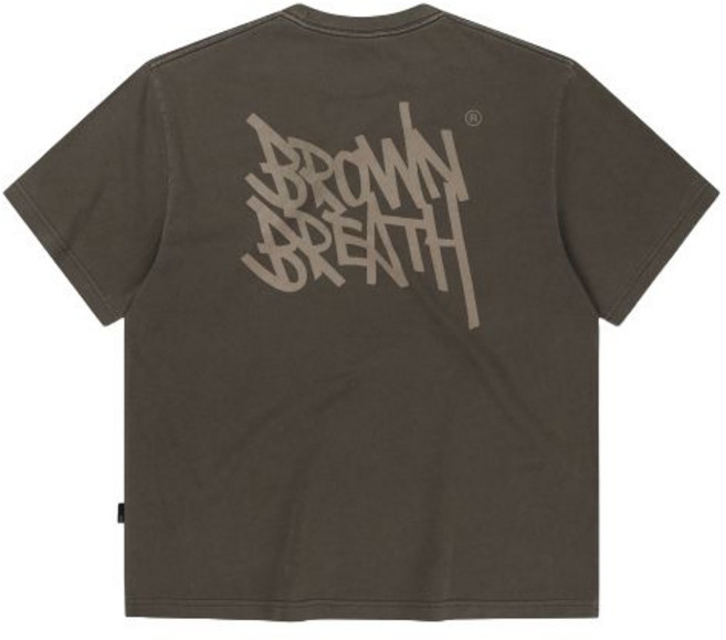 국내매장상품 BROWNBREATH 브라운브레스 반팔티 TAG PIGMENT TEE - BROWN 395702