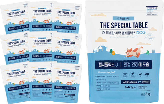 푸디 더특별한식탁 전연령 강아지 기능성 소프트 사료 헬시플렉스, 10개, 1kg, 뼈/관절강화