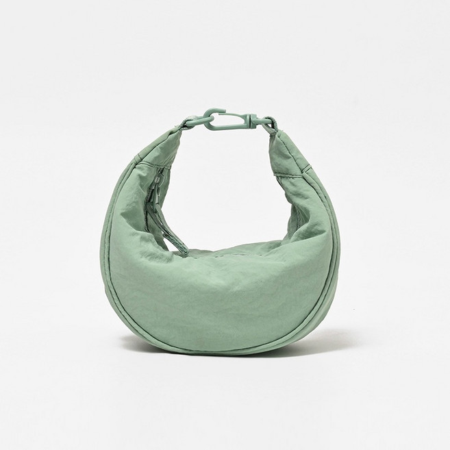 日系半月包 牛角包側背包 肩背包 斜挎包 帆布背包, C款-Mini折疊水餃包-嫩綠