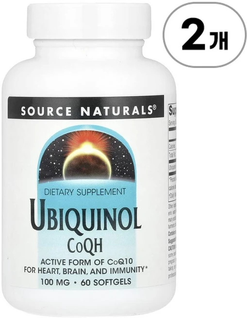 소스 내추럴스 유비퀴놀 CoQH 100mg Source Naturals Ubiquinol CoQH 100 mg 60정 - 쿠팡