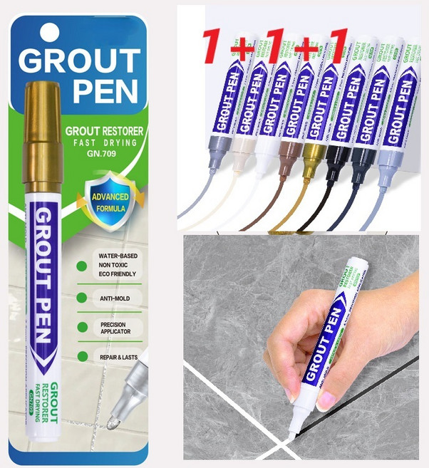 줄눈셀프시공 욕실 주방 타일 틈새 줄눈 마카펜 곰팡이제거제 배란다 싱크대 타일 보수제 코팅제, 화이트6개, 1개