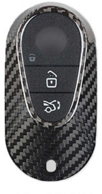 [주주파츠몰] 벤츠 신형 리얼카본 스마트 차 키케이스 키홀더 티카본 C S 클래스 W206 W223 호환 용품, 블랙(옵션B)