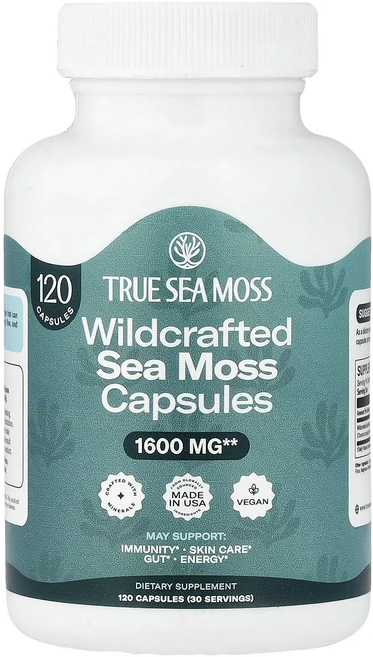 행복하고 건강하게 True Sea Moss 야생재배 바다이끼 캡슐 120정(캡슐 1정당 400mg) 백년회로하세요, TrueSeaMoss야생재배바다이끼캡슐120정캡슐1정당, 1개 - 쿠팡