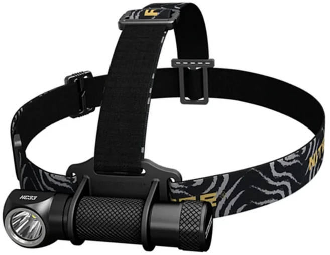 NITECORE 캠핑 헤드램프 HC33 1800 루멘 랜턴 HD LED 고성능 L자형 빔 던지기 187 미터 XHP35, 브라이트오렌지, 1개