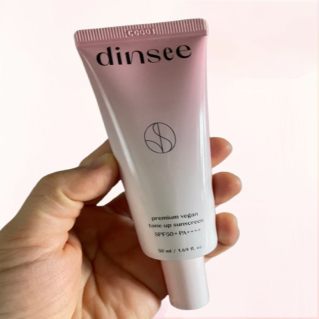 <정품> 로즈빛 선크림 딘시 프리미엄 비건 톤 업 선크림 50 ML (+클렌징폼 40 ml 증정) DINSEE PREMIUM VEGAN TONE UP SUNCREEN, 1개, 50ml