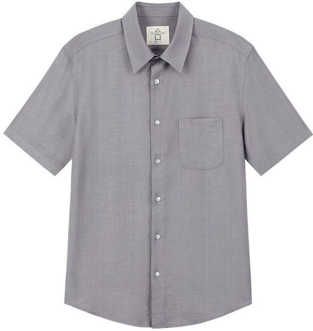 더셔츠스튜디오 반팔루즈핏 레이온혼방 솔리드셔츠