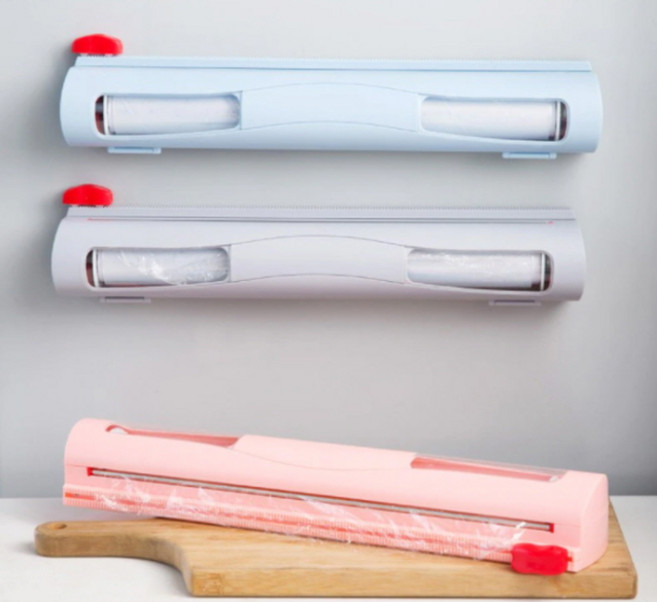 마켓모든 가정용 주방랩 커팅기 글래드 매직 커터기 부착식 랩 절단기, 화이트, 1개