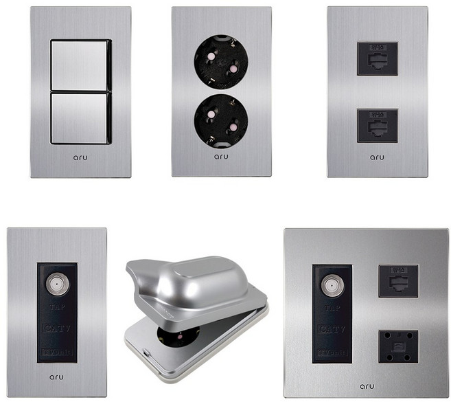 아루 알루미늄 스위치 1구 스위치커버 콘센트 전기 전등 aru, 매입콘센트2구, 1개