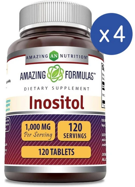 어메이징 뉴트리션 이노시톨 1000mg Amazing Nutrition Inositol, 120정, 4개 - 쿠팡