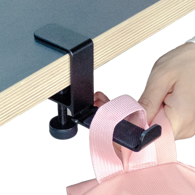 가볍고 튼튼한 가방걸이 3세대 미니, 1개, 블랙