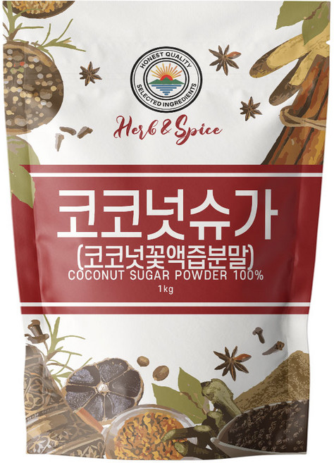 해나식품 코코넛슈가 코코넛플라워슈가 코코넛슈거 비정제설탕, 1kg, 1개