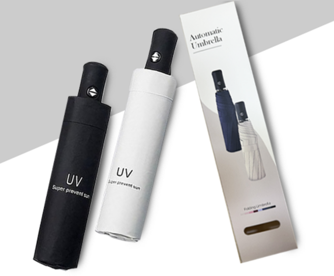 자동 3단 접이식 UV 자외선 차단 선물용 답례 우산 겸 양산 케이스 포장상품 배송