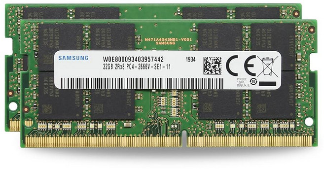 삼성 64GB (2x32GB) DDR4 2666MHz PC4-21300 SODIMM 2Rx8 CL19 1.2v 노트북 메모리 모듈 RAM 업그레이드 M471A4G43MB1-CTD