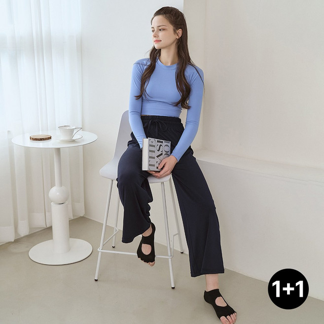 스피카 1+1 요가복 소프트와이드 팬츠