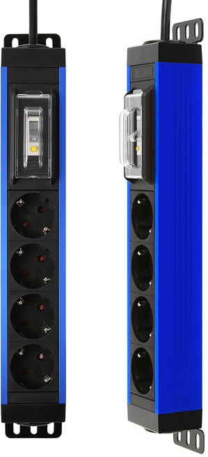 유커먼 고용량 알루미늄 누전차단기 멀티탭 4구, 2개, 누전 다크블루, 1.5m